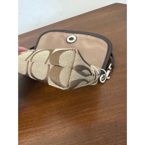 Vintage Y2K Coach Signature Canvas Turnlock Mini Bag Wristlet Brown - Picture 5 of 8